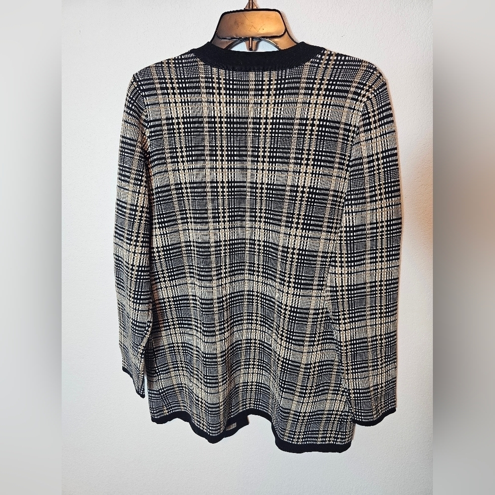 Lety & Me Plaid Open-Front Women's Sweater Plaid Cardigan Stitch Fix size Large - Picture 6 of 8
